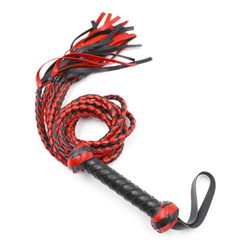 Sex PU Leather Whip for Couple / Adult Red&Black Flirt Whip / Soft BDSM Tail - EVE's SECRETS